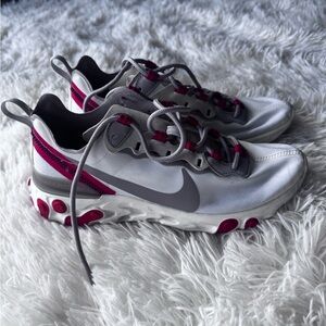 Nike Gray and Red Athletic Shoes
